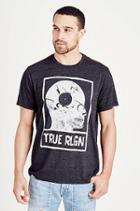 True Religion Record Skull Mens Tee - Jet Black