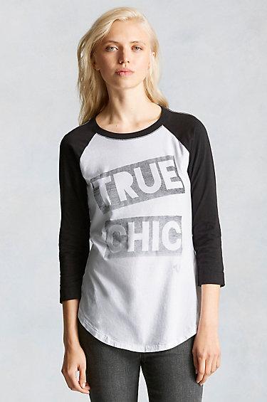 True Religion True Chic Raglan Womens Tee - Black