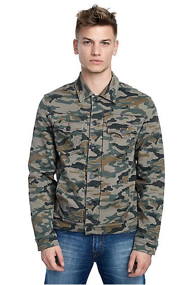Mens Camo Dylan Renegade Jacket | Camo Print | Size Small | True Religion