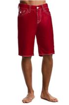 Mens Board Short With Contrast Big T | Ruby Red | Size 28 | True Religion