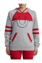 Women's Panel Pullover Hoodie | Heather Grey | Size X Small | True Religion