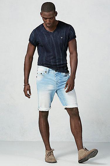 True Religion Dean Corduroy Mens Short - Dusty Blue