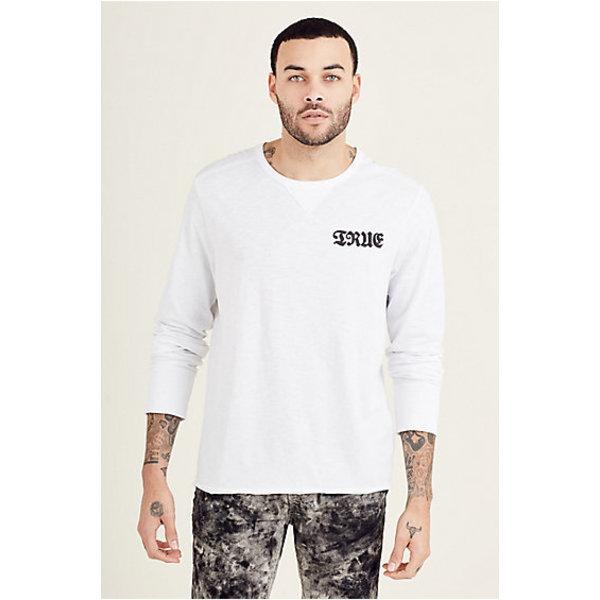 Gothic Long Sleeve Mens Tee | White | Size Large | True Religion