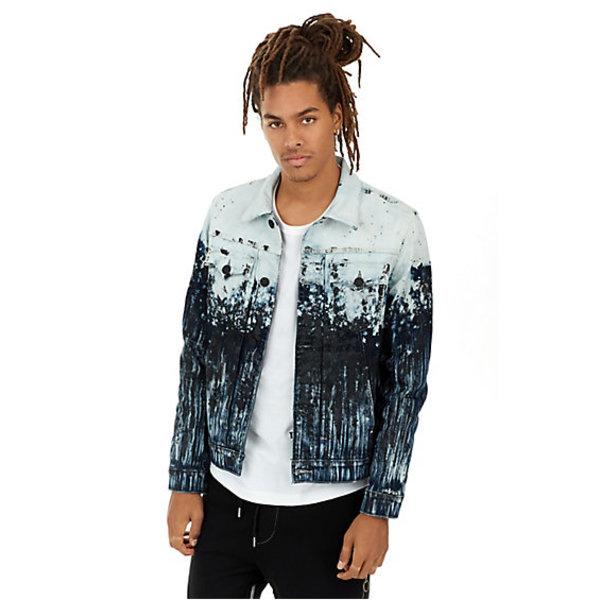 Mens Paint Splatter Dylan Renegade Denim Jacket | Dark Cosmic | Size X Small | True Religion