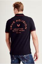 Crafted Logo Mens Polo Shirt | Black | Size Large | True Religion