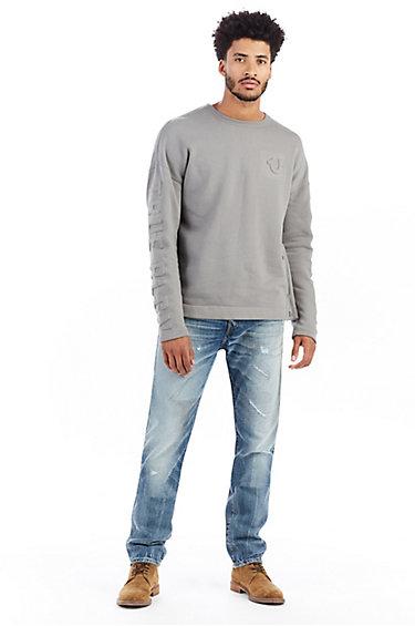 Mens Logan Slouchy Tapered Jean | Mended Street Brawl | Size 28 | True Religion