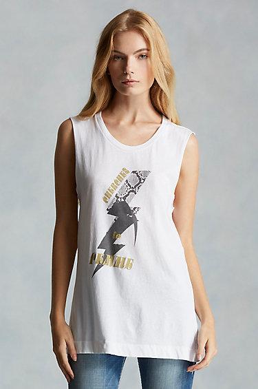 Python Bolt Womens Tee | True White | Size X Small | True Religion