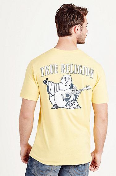 True Religion Buddha Logo Mens Tee - Mustard