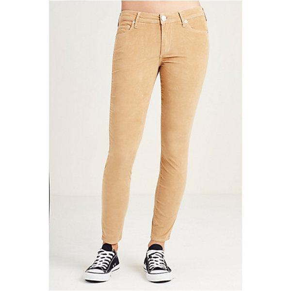 Hand Picked Super Skinny Cropped Corduroy Womens Pant | Camel | Size 24 | True Religion