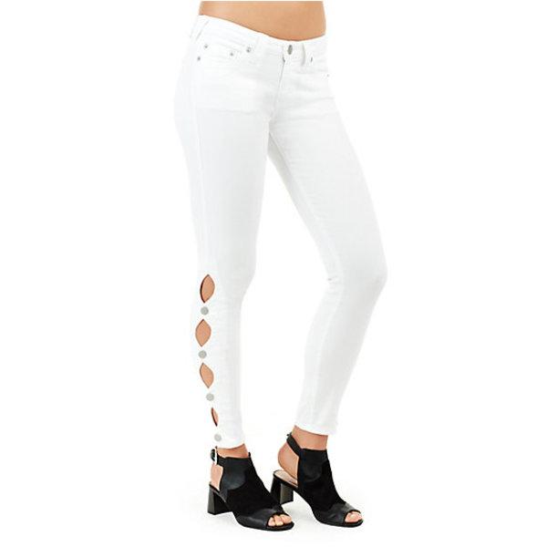 Halle Mid Rise Super Skinny Womens Jean | Optic White | Size 26 | True Religion