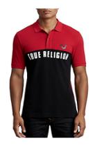 Men's Polo Sport Football Polo | Black/red | Size Medium | True Religion