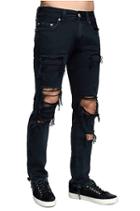 Mens Destroyed Rocco Skinny Jean | Black Volcanic Ash | Size 29 | True Religion