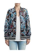 Womens Tropic Floral Bomber Jacket | Black | Size Small | True Religion