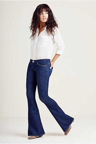 True Religion Karlie Low Rise Bell Bottom Womens Jean - Enzyme Rinse