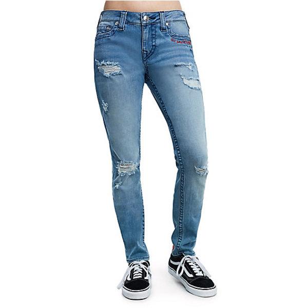 Women's Super Skinny Fit Embroidered Ankle Jean | Slub City | Size 26 | True Religion