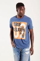 True Religion Text Art Graphic Mens Tee - Navy