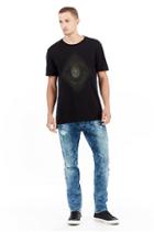 Metallic Embroidered String Mens Crew Tee | Black | Size Small | True Religion