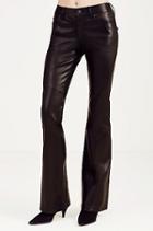 True Religion Hand Picked Leather Flare Womens Pant - Jet Black