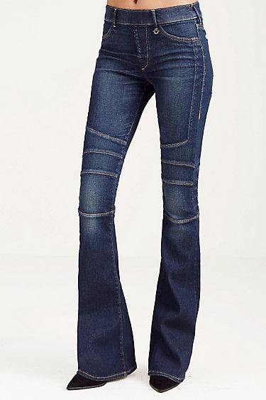 Women's Runway Moto Short Inseam Flare | Dark Sapphire | Size Small | True Religion