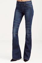 Women's Runway Moto Short Inseam Flare | Dark Sapphire | Size Small | True Religion