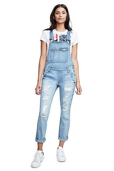 Women's Boyfriend Overall | Spring Daze Destroyed | Size X Small | True Religion