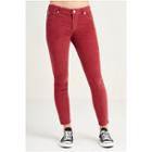 Hand Picked Super Skinny Cropped Corduroy Womens Pant | Ruby Red | Size 24 | True Religion