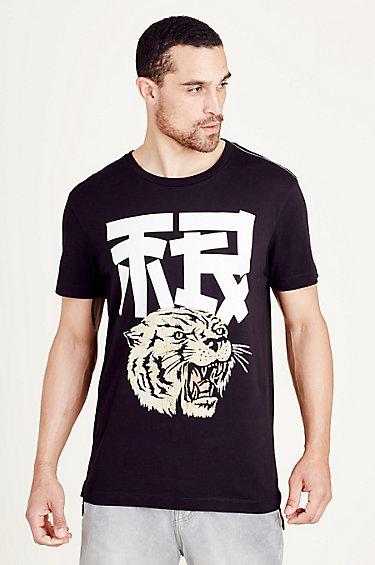 True Religion Kanji Tiger Mens Tee - Jet Black