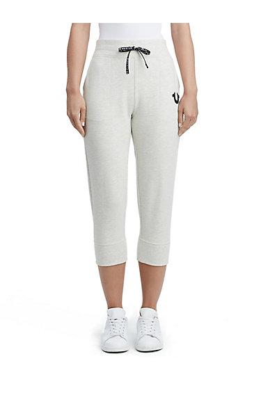 Women's True Capri Jogger | Heather Oat | Size Small | True Religion