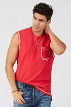 True Religion Flatlock Muscle Mens T-shirt - Red
