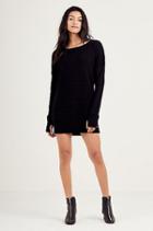 Womens Dolman Sweater Dress | Black | Size X Small | True Religion
