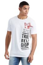 Long Buddha Elongated Crew Mens Tee | White | Size Small | True Religion