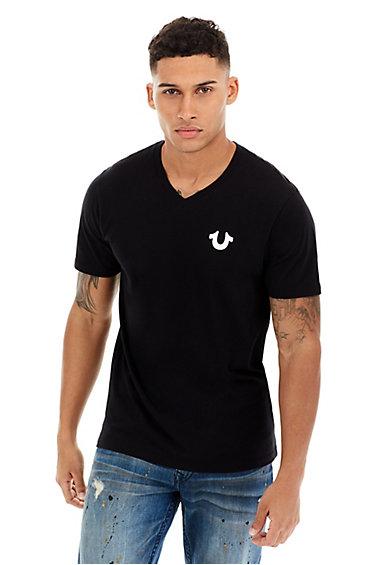 Classic Horseshoe Mens Tee | Black | Size Large | True Religion