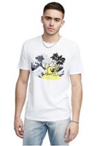 Men's Palm Buddha Crew Neck Tee | White | Size Small | True Religion