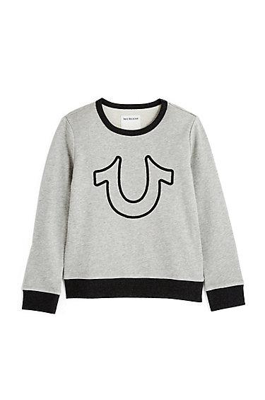 Horseshoe Toddler/little Kids Pullover | Heather Grey  | Size 6 | True Religion