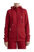 Womens Slim Zip Up Hoodie | Ruby Red | Size X Small | True Religion