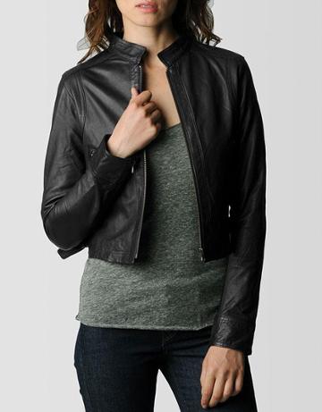 Black Womens Leather Jacket By True Religion, Xs