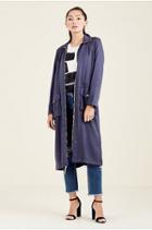 Womens Camo Longline Trench Coat | Medium Blue | Size X Small | True Religion