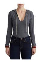 Womens Ls Body Suit | Charcoal Heather | Size X Small | True Religion
