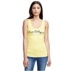 Women's Tr Script Horseshoe Rib Tank Top | Canary | Size X Small | True Religion