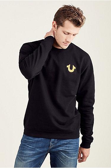 Mens Gold Buddha Sweatshirt | Black | Size X Large | True Religion