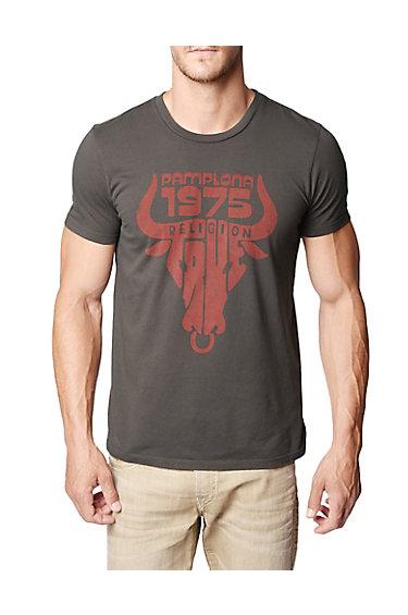 True Religion True Toro Crew Neck Mens Tee - Charcoal
