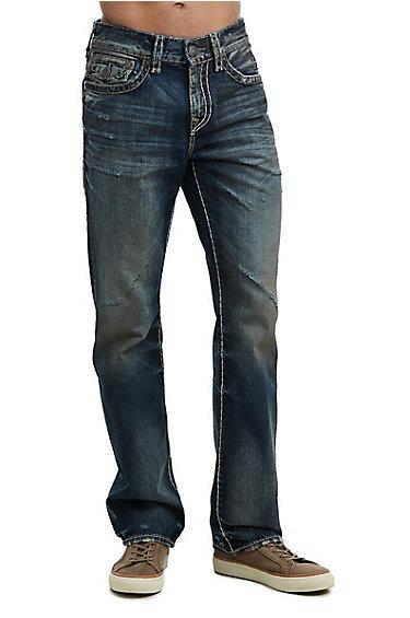 Mens Ricky Super T Straight Jean | Combat Blue | Size 28 | True Religion