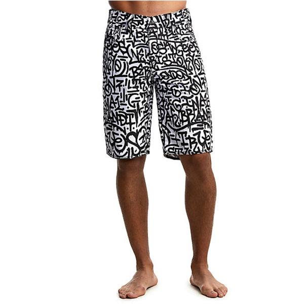Mens Big T Board Shorts | Grey/black | Size 30 | True Religion