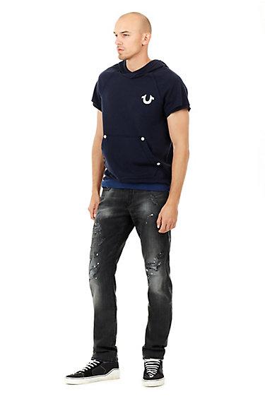 Short Sleeve Pullover Mens Hoodie | Monsoon | Size X Small | True Religion