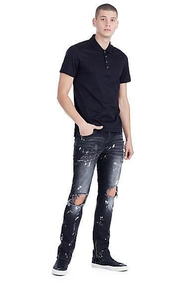 Mens Silky Polo Shirt | Black | Size X Small | True Religion
