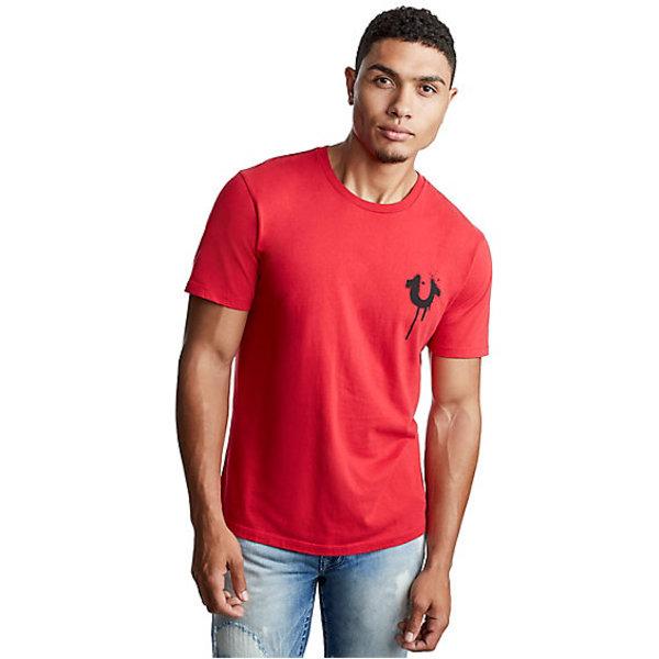 Men's Drip Buddha Crew Neck Tee | Ruby Red | Size Medium | True Religion