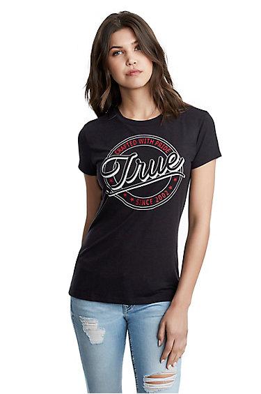 Circle True Crew Neck Tee | Black | Size Xx Small | True Religion