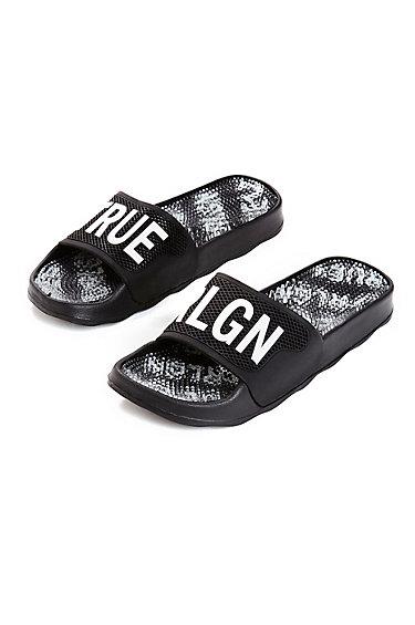 True Religion Mens Slide | Black | Size Medium