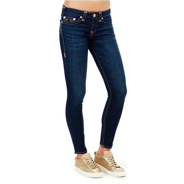 Halle Mid Rise Super Skinny Super T Womens Jean | Navy Cadet | Size 25 | True Religion