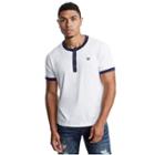Contrast Henley Tee | White/navy | Size Small | True Religion